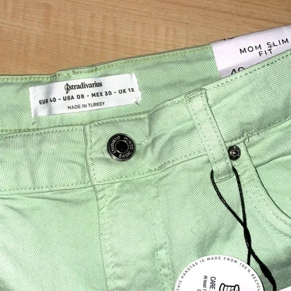 Spring forward with Stradivarius ASOS mint green salad 🥗 color mom jeans NWT - Picture 10 of 10